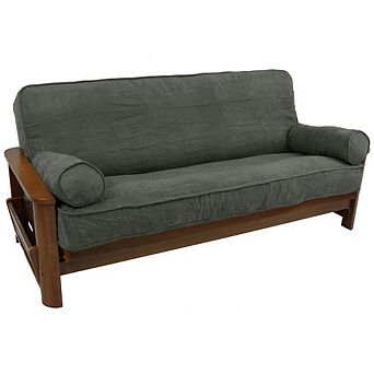 Blazing Needles Solid Microsuede Dbl-Corded 8-9-inch Full Futon Cover Set w/Two 20x8-inch Bolsters