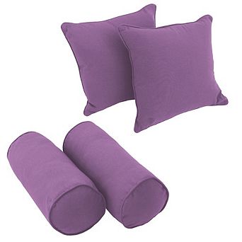 Blazing Needles Double-Corded Solid Twill Throw Pillows with Inserts (Set of 4)