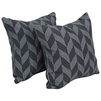 Blazing Needles Jacquard Throw Pillows with Inserts (Set of 2)