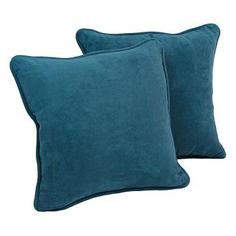 Blazing Needles Double-Corded Solid Twill Square Throw Pillows with Inserts (Set of 2)