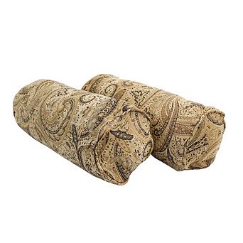 Blazing Needles Double-Corded Patterned Jacquard Chenille Bolster Pillows with Inserts (Set of 2)