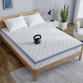 3" Extra Firm Mattress Topper, High-Density Foam Bed Pad with Removable Cover, Pain Relief