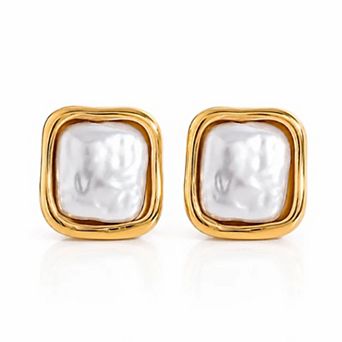 Jewels by Sunaina Icon Stud Earrings for Women, 18K Gold Plated Stainless Steel