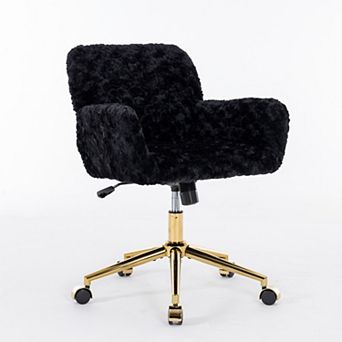 Eazegath Home Office Swivel Desk Chair Makeup Vantiy Chair with Adjustable Golden Metal Base