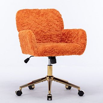 Eazegath Home Office Swivel Desk Chair Makeup Vantiy Chair with Adjustable Golden Metal Base