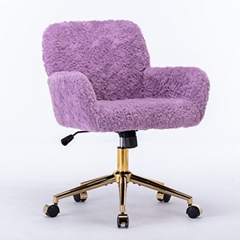 Eazegath Home Office Swivel Desk Chair Makeup Vantiy Chair with Adjustable Golden Metal Base