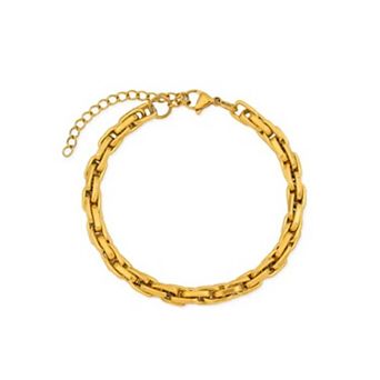 Jewels by Sunaina Imaan Chain Bracelet for Women, 18K Gold Plated Stainless Steel Link Bracelet