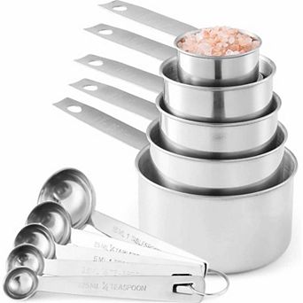 Stainless Steel Measuring Cups And Measuring Spoons