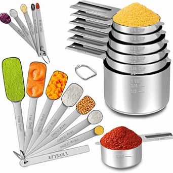 Stainless Steel Measuring Cups And Spoons Set Of Kitchen Gadgets For Cooking