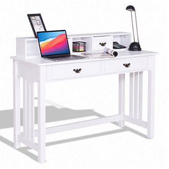 47.5 " Modern Writing Desk with 4 Drawer, Home Office Gorgeous Computer Desk, Wood Study Table