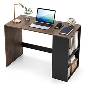 44" Computer Desk with Bookshelf, Modern Home Office Desk for Small Space