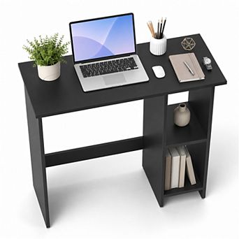 31.5 in Computer Desk with Storage Shelves & Adjustable Shelf, Wood Home Office Desk