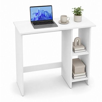 31.5 in Computer Desk with Storage Shelves & Adjustable Shelf, Wood Home Office Desk