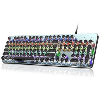 Mechanical Gaming Keyboard - 104 Keys Wired Keyboard, Rainbow LED Backlit for PC Laptop Mac Gamer