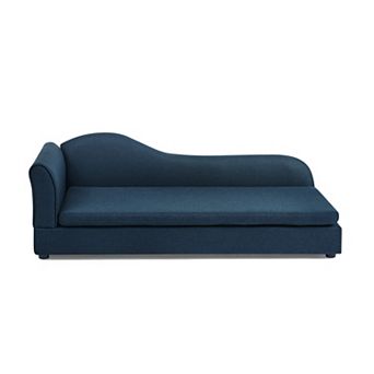 Pet Sofa for Medium/Large Dogs, Modern Wave Backrest with Single Armrest & Linen Fabric