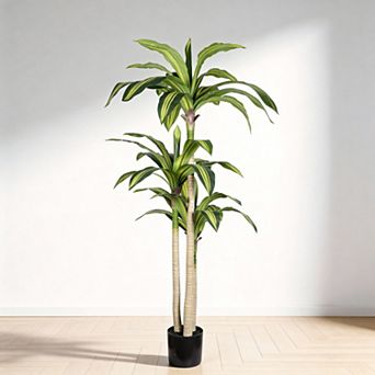 TOEMOA Tall Artificial Decorative Tree with Removable Planter Pot Indoor Use