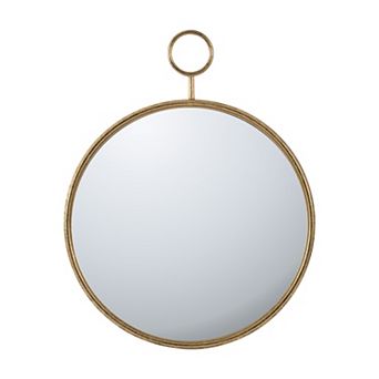 TOEMOA Elegant Gold Circular Metal Frame Wall Mirror for Home Decor Accent