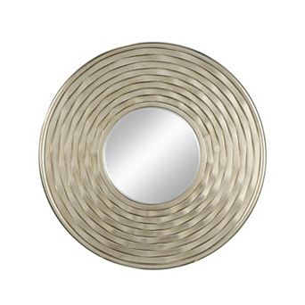 TOEMOA Round Wall Mirror with Sculpted Frame for Bathroom and Living Room