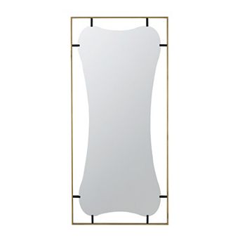 TOEMOA Modern Curved Decorative Wall Mirror Ideal for Bathroom Entryway Living Room Home Accent