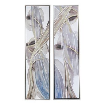 TOEMOA Set of 2 Elongated Abstract Wall Art Paintings for Living Room Bedroom Office Entryway