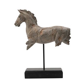 TOEMOA Decorative Antique Horse Tabletop Sculpture with Sturdy Base for Home Office and Living Area