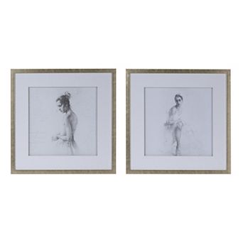 TOEMOA Set of 2 Ballet Dancer Art Prints Elegant Decor for Living Room Bedroom Office Hallways