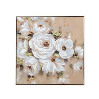 TOEMOA Floral Canvas Print Framed Wall Art Home Decor for Living Room Kitchen