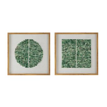 TOEMOA Set of 2 Decorative Stone Shadow Box Wall Art for Living Room Office Home Decor