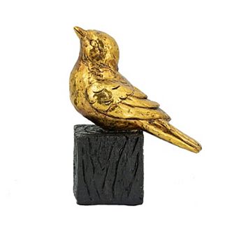 TOEMOA Resin Songbird Sculpture Faux Branch Decor Accent Piece
