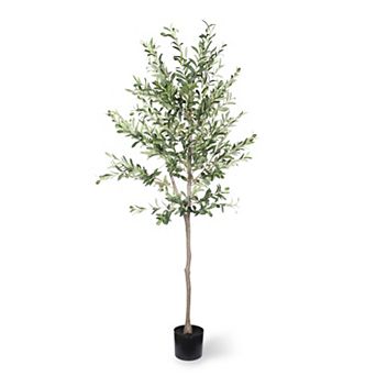 TOEMOA 6 FT Artificial Olive Tree Potted Faux Greenery for Home Decor