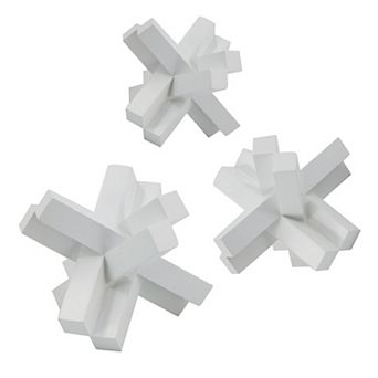 TOEMOA Set of 3 Minimalist Wooden Tabletop Decorative Sculptures