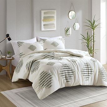 3 pc Cotton Blend Chenille Comforter Set