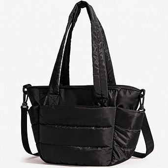 Small Quilted Puffy Insulated Lunch Bag Lightweight Lunch Tote for Women Work Travel Outdoor