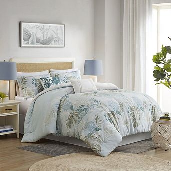 6 pc Oversized Cotton Comforter Set with Throw Pillow