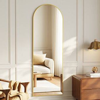 Arched Aluminum Alloy Frame Full Length Floor Mirror