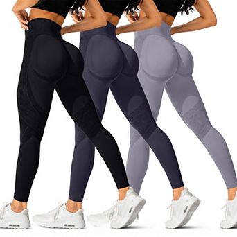 Women’s High-Waist 3-Pack Seamless Workout Leggings Full Length Stretch Yoga Pants