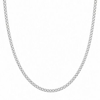 PORI JEWELERY 925 Sterling Silver Bismark Chain Necklace 2.2mm 16-24 Inches