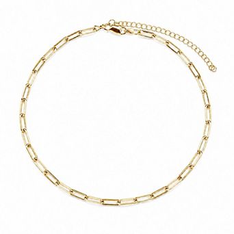 PORI JEWELERY 925 Sterling Silver Paper Clip Choker Necklace 4mm 12.5 Inches