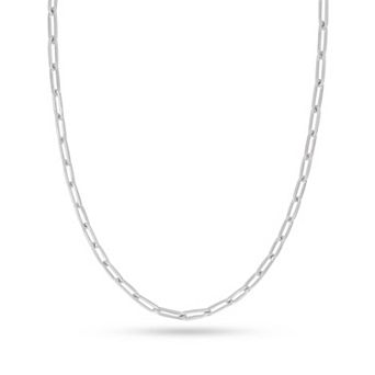 PORI JEWELERY 925 Sterling Silver Paper Clip Chain Necklace 2.6mm 16-20 Inches