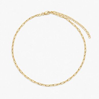 PORI JEWELERY 925 Sterling Silver Paper Clip Choker Necklace 2.6mm 12.5 Inches