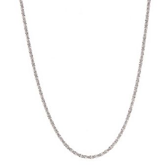PORI JEWELERY 925 Sterling Silver Twisted Rock Chain Necklace 1.2mm 16-24 Inches