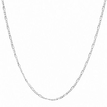 PORI JEWELERY 925 Sterling Silver Figaro Chain Necklace 2.3mm 16-24 Inches
