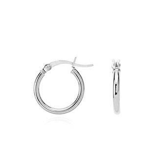 PORI JEWELERY 925 Sterling Silver Plain Hoop Earrings 2mmX20mm