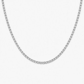 PORI JEWELERY 925 Sterling Silver 2 Row Ice Chain Necklace 4mm 16-22 Inches