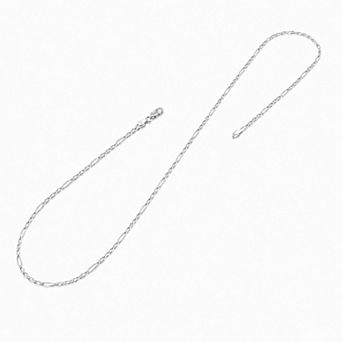 PORI JEWELERY 925 Sterling Silver Flat Figaro Chain Necklace 2.3mm 16-24 Inches