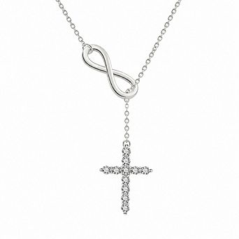 Infinity Cross Lariat Necklace