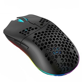 2.4G Single Mode Rechargeable Lightweight Honeycomb Wireless Gaming Mouse,Backlit Ergonomic Mice