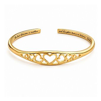 Engraved Mother Daughter Heart Cuff Bracelet