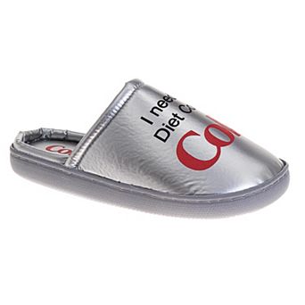 Coca-Cola Diet Coke Men’s Cozy Plush Slip-On Slippers “I Need a Diet Coke” Graphics (Adults)