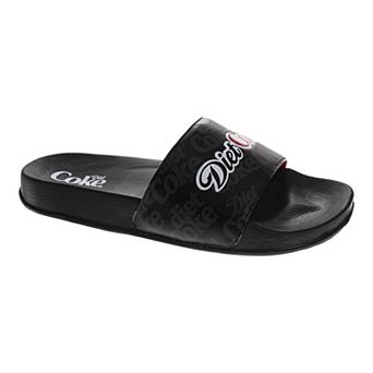 Coca-Cola Coke Men’s Slide Sandals Logo Graphic Slip-On Slides Lightweight Comfort Slides (Adults)